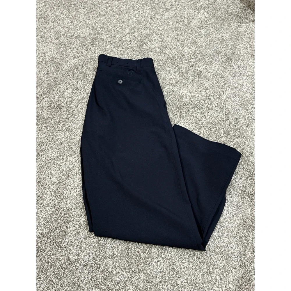 FootJoy Mens Navy Blue Performance Golf Pants Flat Front Stretch 30x30